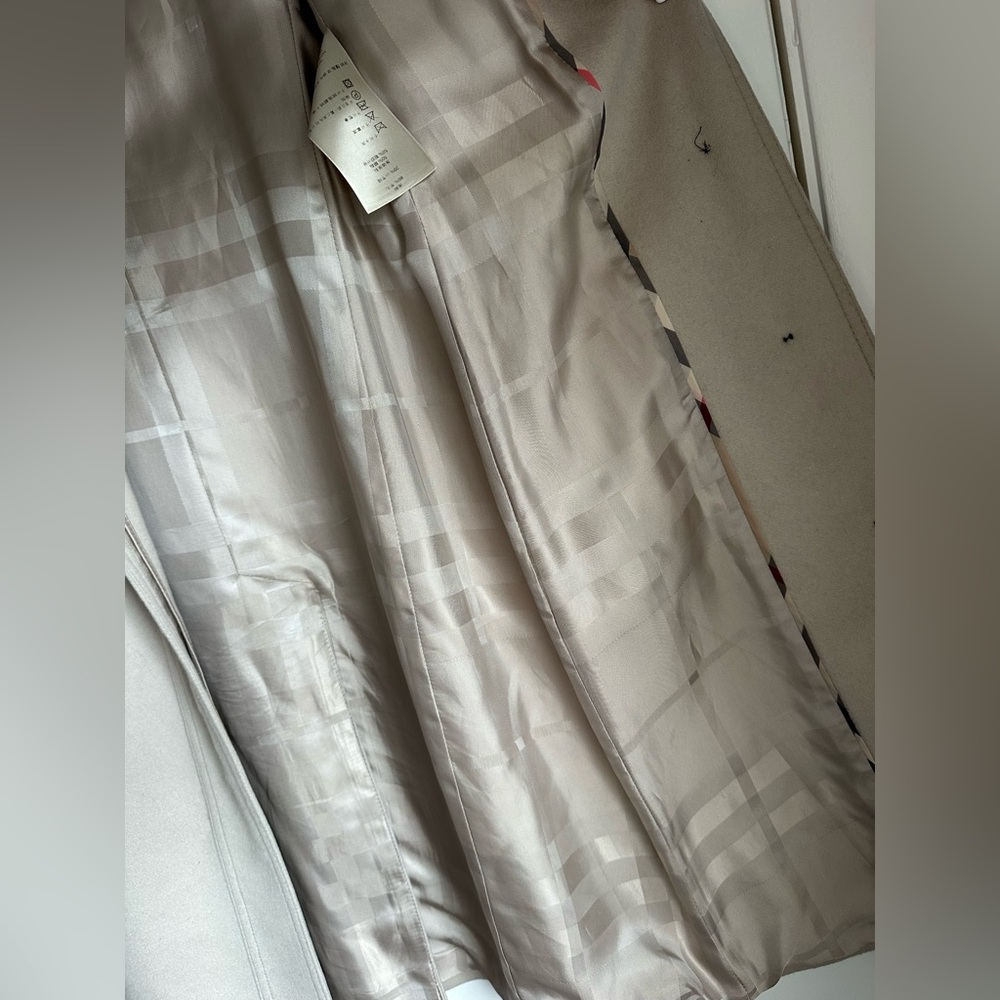 AUTHENTIC Burberry London Virgin‎ Wool Cashmere Trench Coat size 4 beige - Picture 10 of 11